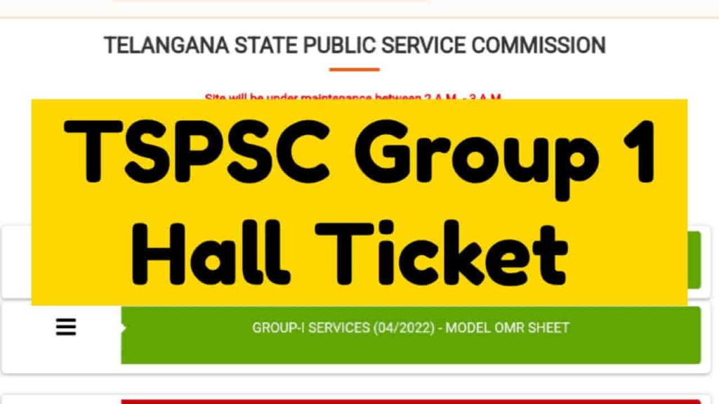 TSPSC Group 1 Hall Ticket 2022