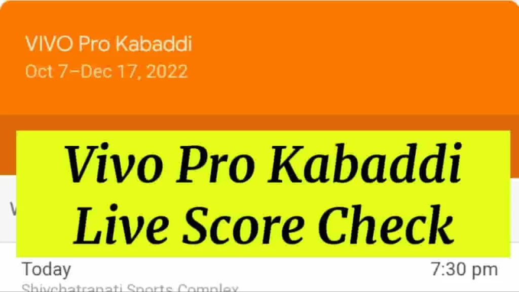 Pro Kabaddi Live Score