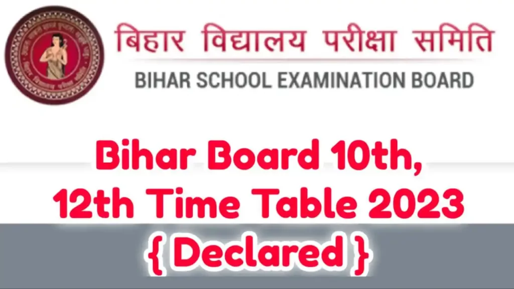 Bihar Board Time Table