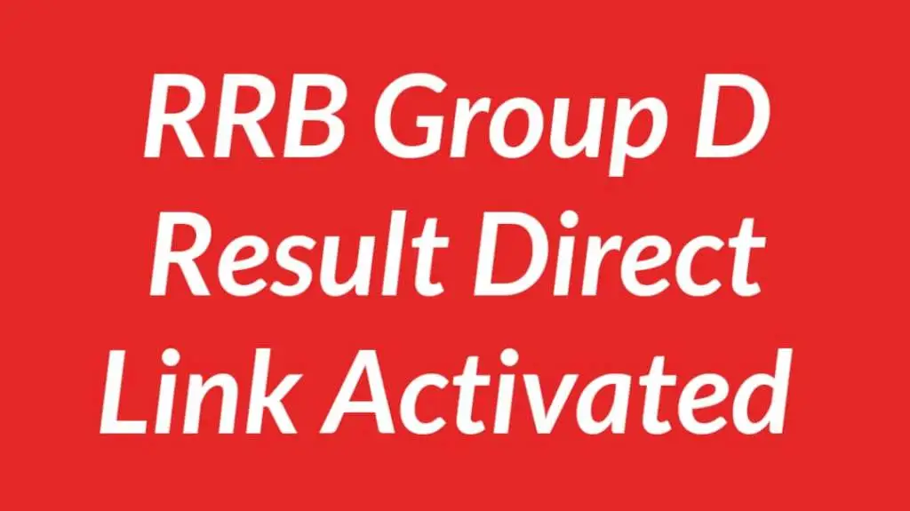 RRB Group D Result Direct Link