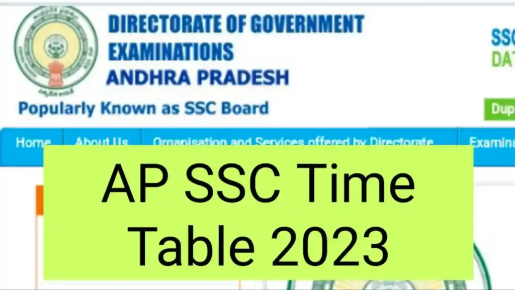 AP SSC Time Table 2023