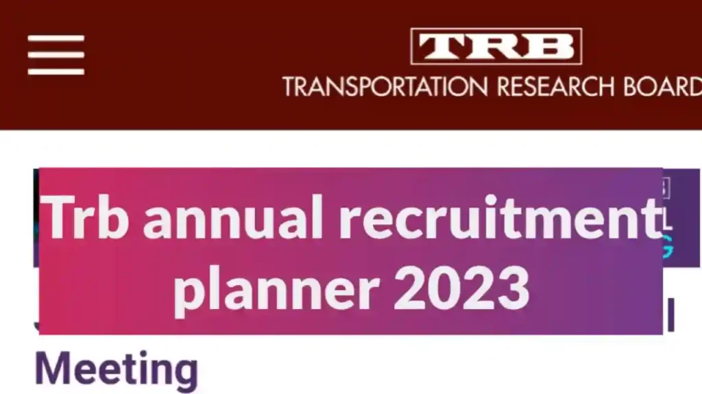 TRB Annual Recruitment Planner 2023