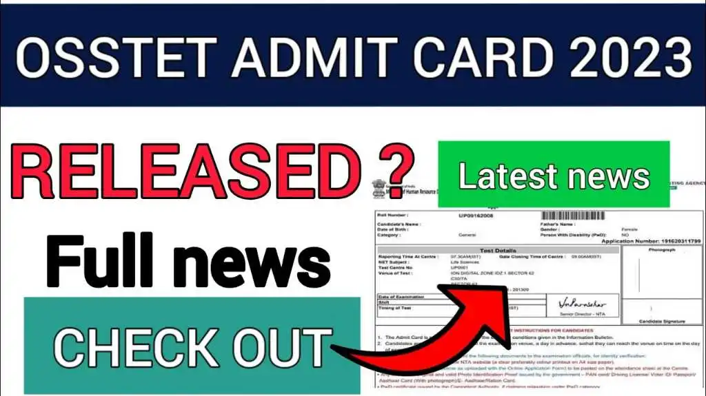 OSSTET Admit Card