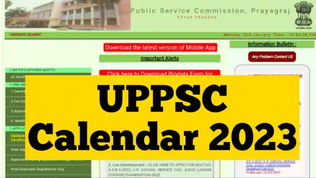UPPSC Calendar 2023