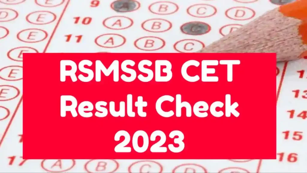 RSMSSB CET Result 2023