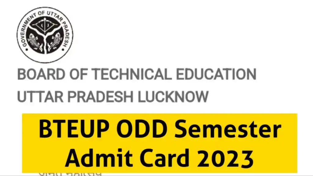 BTEUP Odd Semester Admit Card 2023
