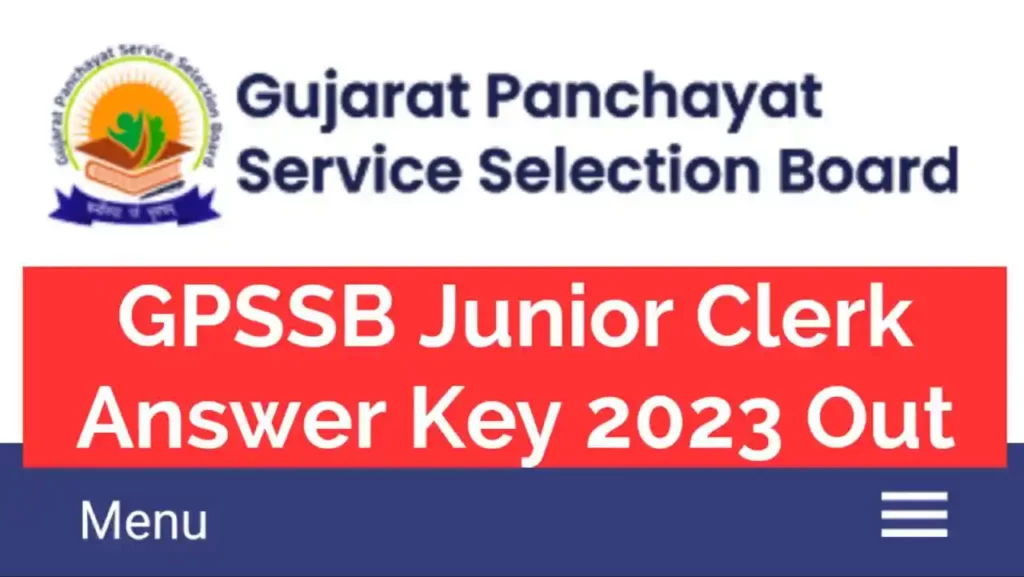 GPSSB Junior Clerk Answer Key 2023