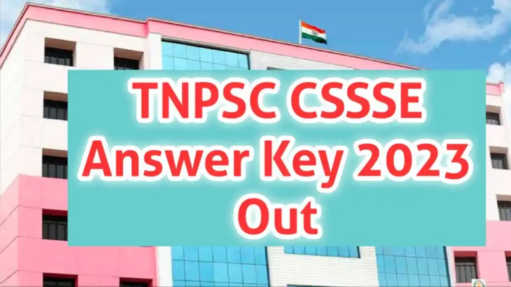 TNPSC CSSSE Answer Key 2023