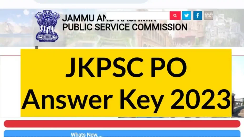 JKPSC PO Answer Key 2023