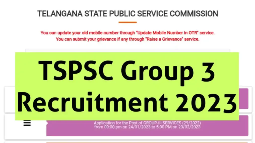 TSPSC Group 3 Recruitment 2023