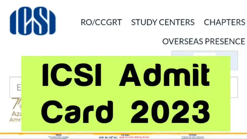 ICSI Admit Card June 2023