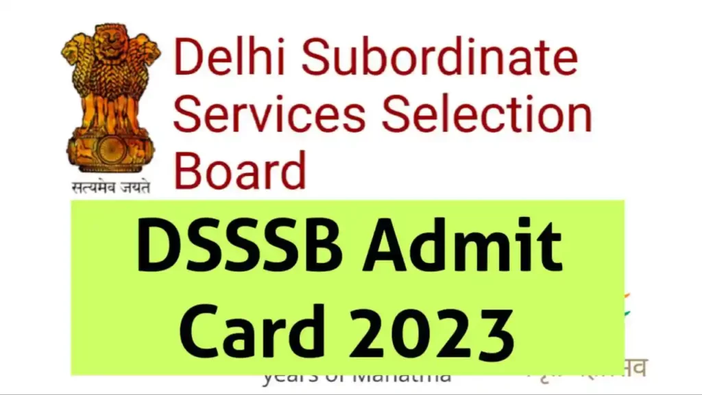 DSSSB Admit Card 2023