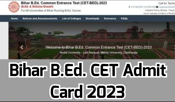 Bihar B.Ed. CET Admit Card`