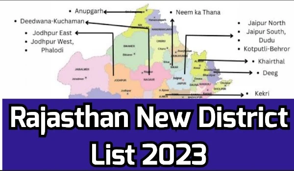 Rajasthan New District List