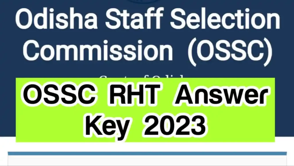 OSSC RHT Answer Key 2023