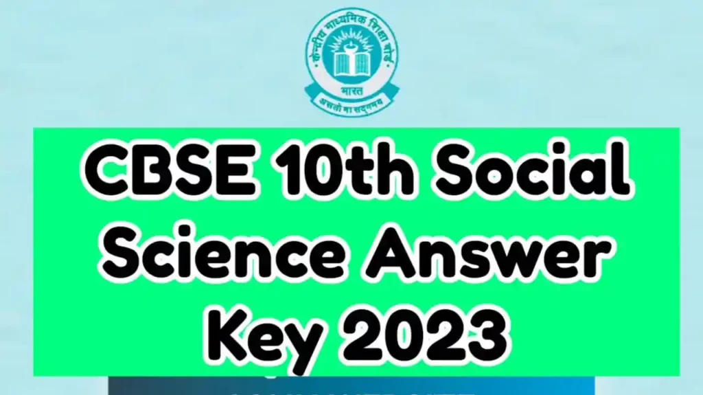 CBSE 10th Social Science Answer Key 2023