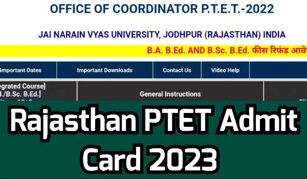 Rajasthan PTET Admit Card