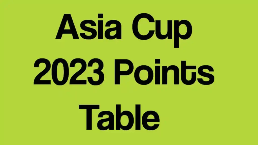 Asia Cup 2023 Points Table